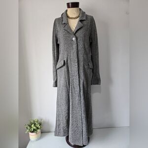 FREE PEOPLE NWT Wool Blend Long Grey Knit Longline Jacket/ Coatigan. Size Large